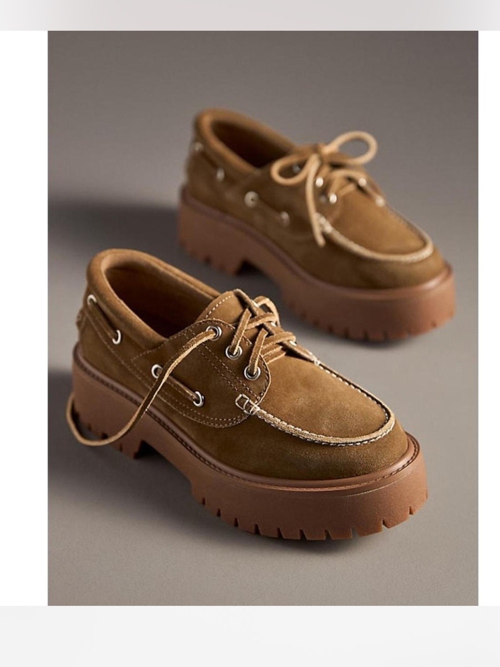 Jeffrey Campbell Crushed T Lug Platform Suede Boat Shoe
